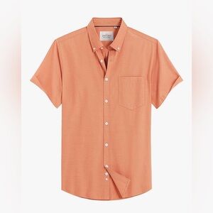 NEW 100% Cotton Short Sleeve Oxford Shirt Regular Fit Button Down Collar L